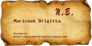 Maricsek Brigitta névjegykártya